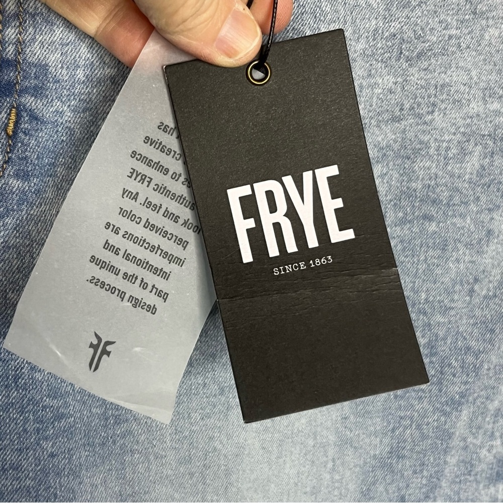 Frye Carly Crop Wide Leg Denim Jeans Women 30 Light wash Blue Highrise NWT - Picture 6 of 12